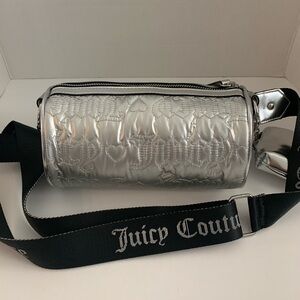 Juicy Couture Metallic Silver Roll Bag Crossbody
